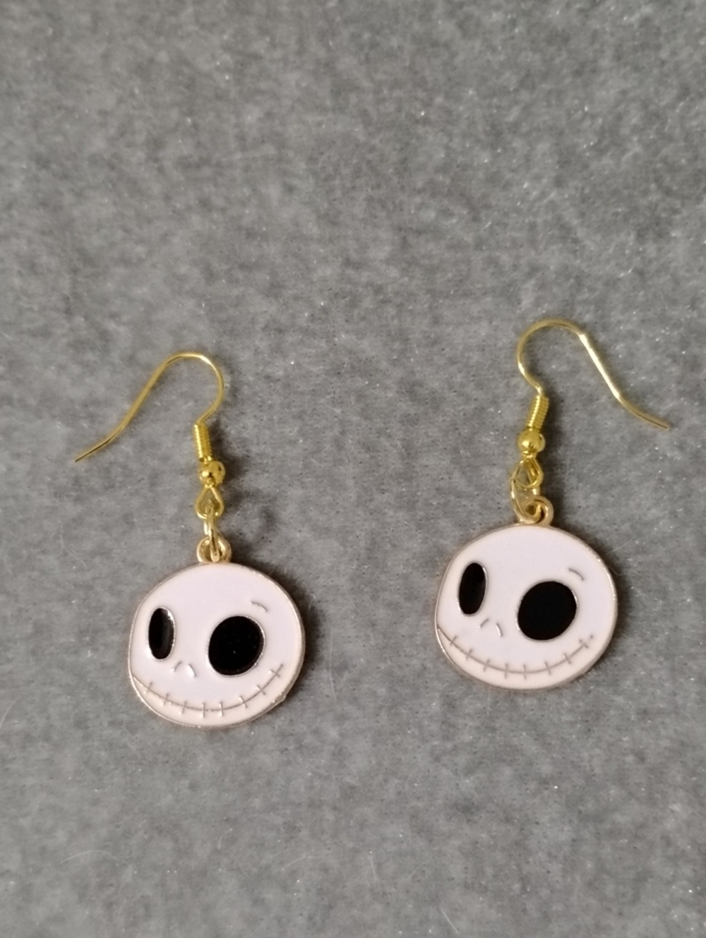 Hand Crafted White Ghost Face Earrings
